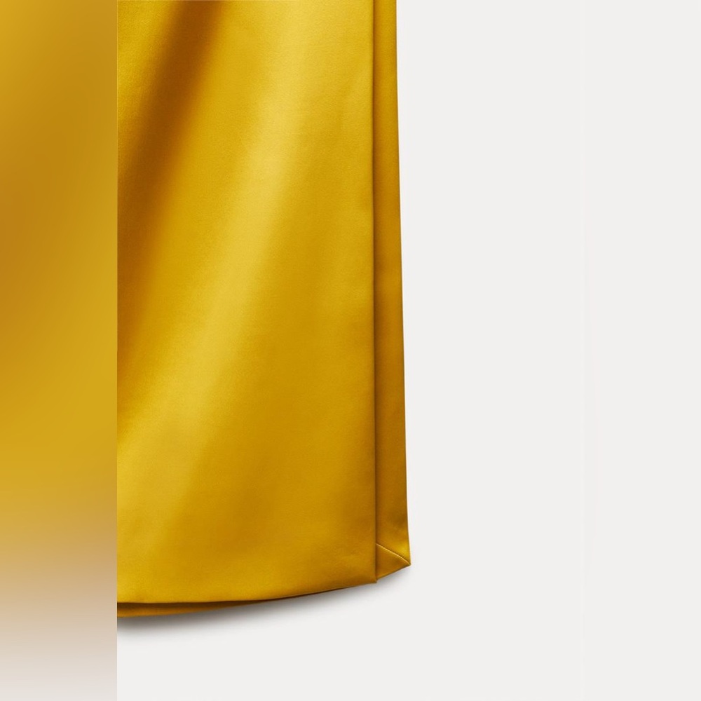 🆕(NWT) ZARA Bloggers Fav Mustard Yellow Strapless Maxi Dress Size XS. - Picture 6 of 11